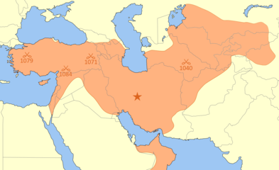 نقشه ایران در دوره سلجوقیان (زمان حیات مولانا)