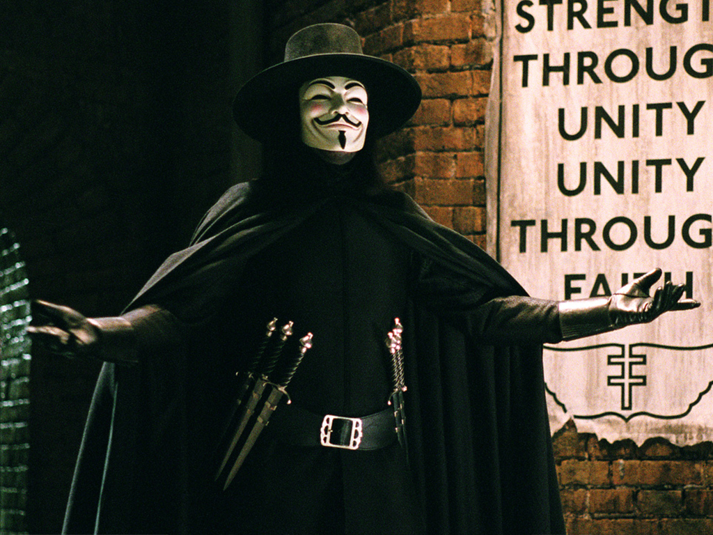 فیلم وی برای وندتا (2005 V for Vendetta) روایتگر رهبر انقلابی در مقابل دولت فاشیسم انگلیس